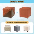 thumbnail image 4 of Square Ottoman Cover 18x18x18inch Polyester Ottoman Slipcovers, Orange, 4 of 6