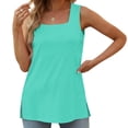 thumbnail image 2 of Yuyuzo Plus Size Tank Tops for Women Square Neck Sleeveless Base Tunic Tops Solid Color Plain T Shirts, 2 of 6
