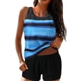thumbnail image 1 of Women With Shorts Athletic Bathing Suits Racerback Tank Tops Swimwear, 1 of 3