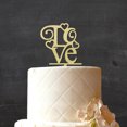 thumbnail image 2 of Love Custom Cake Topper With Two Hearts Personalized Rustic Wooden Cake Topper Cake Decoration 5 Inches Wide, 2 of 3
