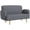 Grey, variant on HOMCOM 2 Seater Sofa Couch with 8.3" Thick Padding and Wood Legs, Black