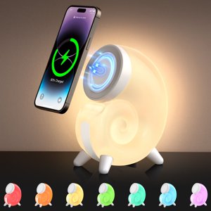 CNKOO Chargeur Conch magnétique sans fil Chargeur coloré Atmosphères Téléphone mobile léger sans fil charge rapide Petite lampe de nuit multifonction chargeur rapide jusqu'à 50% Désactive