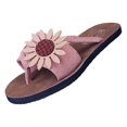 thumbnail image 2 of LSLJS Summer Ladies Sandals And Slippers Flip Flops Suede Flowers Flat Beach Shoes, Women's Slippers, 2 of 7