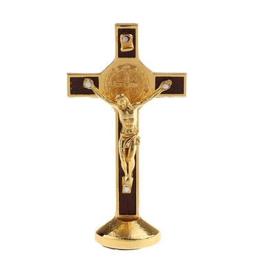 Cross Crucifix Metal JESUS Catholic Statue Figurine Religious Home
