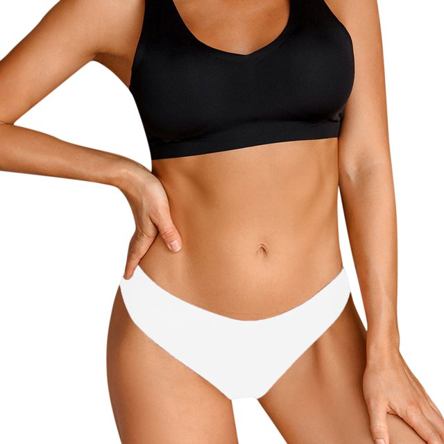 B91xZ String sous-Vêtements pour Femmes Culottes Invisibles Extensibles Douces, S Blanc