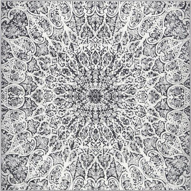 Unique Loom 3141468 Tapis Carré 8 x 8 Pi. Grace Sofia, Gris