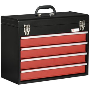 Mastery de l'organisateur de métal: Poitrine à outils portable avec 4 Tiroirs, Fermeture en métal pour garage, Ménage, Entrepôt