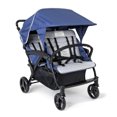 thumbnail image 1 of Foundations Gaggle Odyssey 4-Seat Quad Stroller, Reclining Bench Seats with Canopy, Navy/Gray, 1 of 9