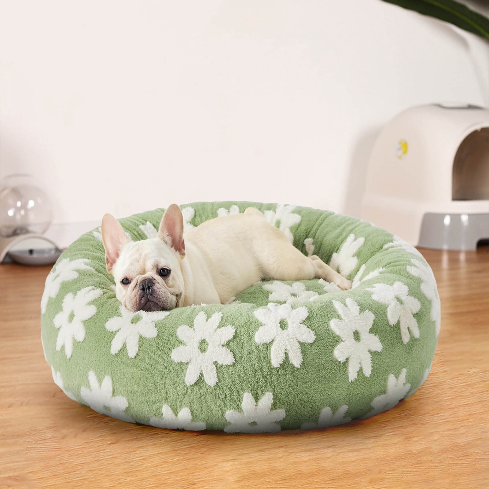 Elevated Donut Dog Bed for Medium Dogs 50x50cm - Anti-Anxiety Calming Pet Bed with Washable Cover, Durable & Supportive Orthopedic Raised Bed for Comfort