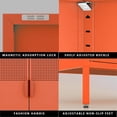 thumbnail image 3 of CHSHIN 47.2"H Orange Metal Locker Storage Cabinet with 2-Mesh Doors,3-Tier for Office,Home,Entryway, 3 of 8