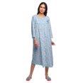 thumbnail image 1 of Moomaya Chemise de Nuit Boutonnée en Coton Imprimé pour Femmes, Robe de Nuit d'Allaitement, 1 of 5