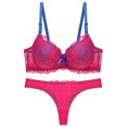 thumbnail image 1 of Kcodviy Womens Thin Cup Lace Womens Bras Comfortable Packs Colorblock Bra Set Shaped Womens Plus Size Bras Push Up Set, 1 of 2