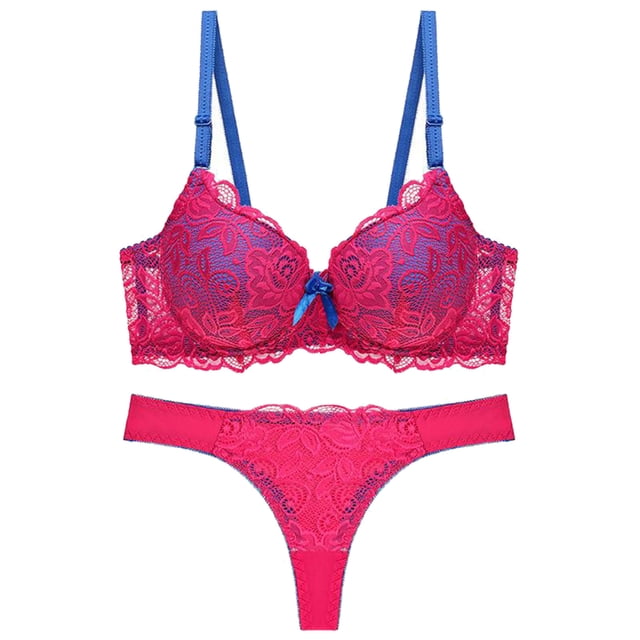 Kcodviy Womens Thin Cup Lace Womens Bras Comfortable Packs Colorblock Bra Set Shaped Womens Plus Size Bras Push Up Set