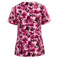thumbnail image 1 of RKSTN Haut d'Uniforme à Manches Courtes Imprimé Lapin Mignon pour Femme, Col en V, Été, Grande Taille, 1 of 3