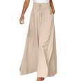 thumbnail image 1 of maskred Flowy Leg Pants For Women - Addition To Any Wardrobe Leg Pants Flowy Thin Style apricot,1 L, 1 of 6