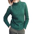 thumbnail image 2 of EGNMCR Chandail à Col Roulé pour Femmes, Chandails pour Femmes Femmes Manches Longues Couleur Demi-Col Montant Décontracté Ample Chandails Tricotés Femmes Chandail, 2 of 5