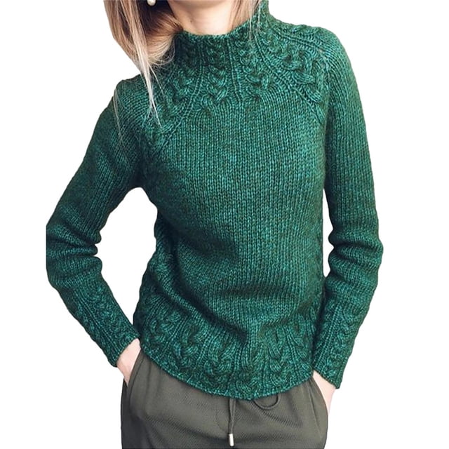 EGNMCR Chandail à Col Roulé pour Femmes, Chandails pour Femmes Femmes Manches Longues Couleur Demi-Col Montant Décontracté Ample Chandails Tricotés Femmes Chandail