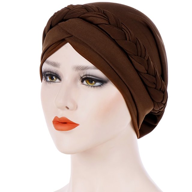 Bangcool Turban Headwrap Twisted Braid Elastic Beanie Headwrap Hair Loss Cover Sleep Cap