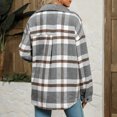 thumbnail image 3 of MeetoTime Womens Fleece Lined Flannel Shacket Jacket Oversized Button Up Plaid Jackets Winter, 3 of 6