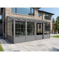 thumbnail image 2 of Gazebo Penguin Florence 10 ft x 16 ft Polycarbonate Roof Wall Mounted Solarium - Slate, 2 of 11