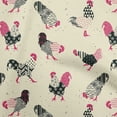 thumbnail image 1 of oneOone Cotton Poplin Beige Fabric Rooster Cock Sewing Craft Projects Fabric Prints By Yard 42 Inch Wide, 1 of 4