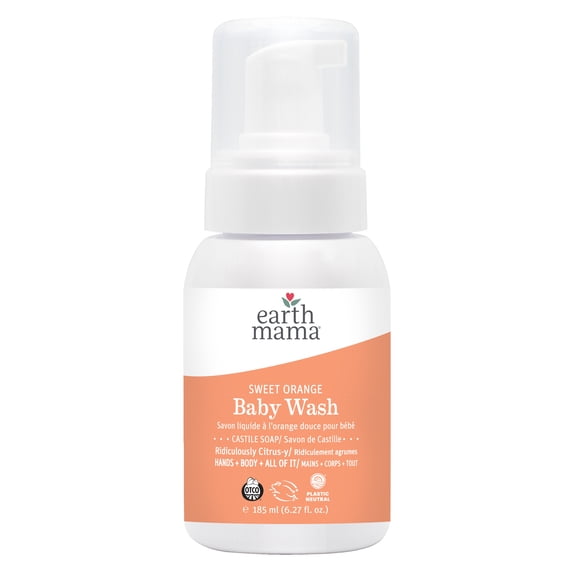 Gel douche pour bébé à l'orange douce Earth Mama 185 ml