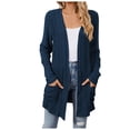 thumbnail image 1 of Gubotare Cardigans pour Femmes Légers à devant Ouvert Cardigans Décontractés Amples Chandail d'Automne 2025 avec Poches (Navy,L), 1 of 7