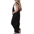 thumbnail image 4 of MAWCLOS Ladies Romper Sleeveless Jumpsuits Solid Color Overalls Boyfriend Summer With Pockets Trousers Black XL, 4 of 4