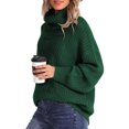 thumbnail image 4 of Faithtur Chandail à Col Roulé Mignon pour Femmes Couleur Unie Manches Longues Tricot pour Automne Mode Urbaine Chaud, 4 of 6