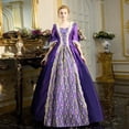thumbnail image 2 of Huanglei Women's Dress Retro Style Solid Color Trumpet Sleeve Long Princess Dress, 2 of 5