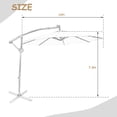 thumbnail image 2 of Costway 10FT Patio Umbrella Solar Powered LED 360degrees Rotation Beige, 2 of 10