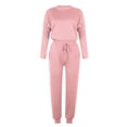 thumbnail image 3 of Yuyuzo Womens Casual Solid Color Set Sweatsuit Pullover Jogger Pants Two Piece Outfit Tracksuits, 3 of 6