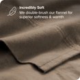 thumbnail image 2 of Bare Home Ensemble de Draps en Flanelle - 100 % Coton - Poche Profonde - Très Grand Simple, Taupe, 3 Pcs, 2 of 7