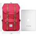 thumbnail image 2 of KAUKKO School Travel backpack for university flexible with laptop for 15",22L(Nylon Red2pc), 2 of 5