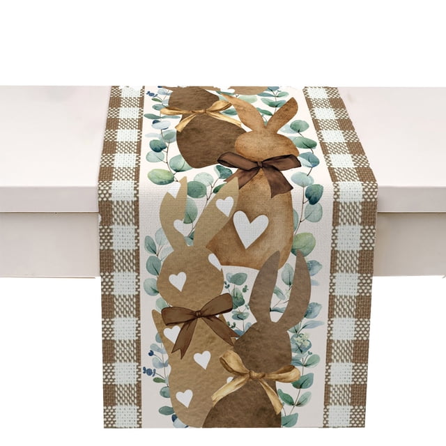 Binwennn Table 48 Wedding Cake Table Decorations Ideas Easter Bunny Egg Pattern Linen Print Kitchen Dining Room Insulated Decorative Placemat(B)