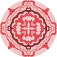 thumbnail image 1 of Ahgly Tapis Rond Lavable en Machine Intérieur Transitionnel Rouge Clair Rose, 4 Pieds Rond, 1 of 7