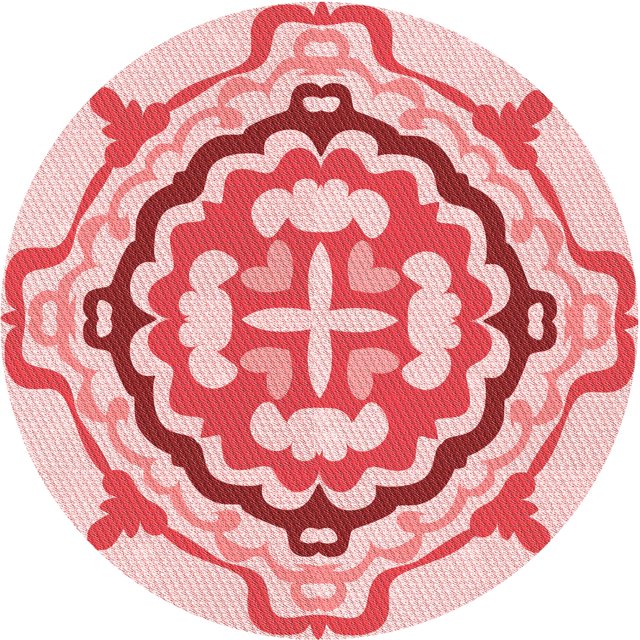 Ahgly Tapis Rond Lavable en Machine Intérieur Transitionnel Rouge Clair Rose, 4 Pieds Rond