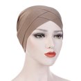 thumbnail image 2 of XZNGL Women Solid India Hat Muslim Ruffle Cancer Chemo Beanie Turban Wrap Scarf Cap, 2 of 9
