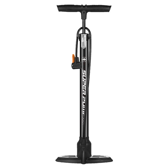 Universal High Pressure Bike Pump Portable Air Pump Durable Metal Inflator Pump for Bike Motorcycle Basketball. A black aluminum alloy bike pump with ergonomic handle, pressure gauge, and universal valve adapter. Compact and lightweight design suitable for inflating bike tires, motorcycle tires, and basketballs.