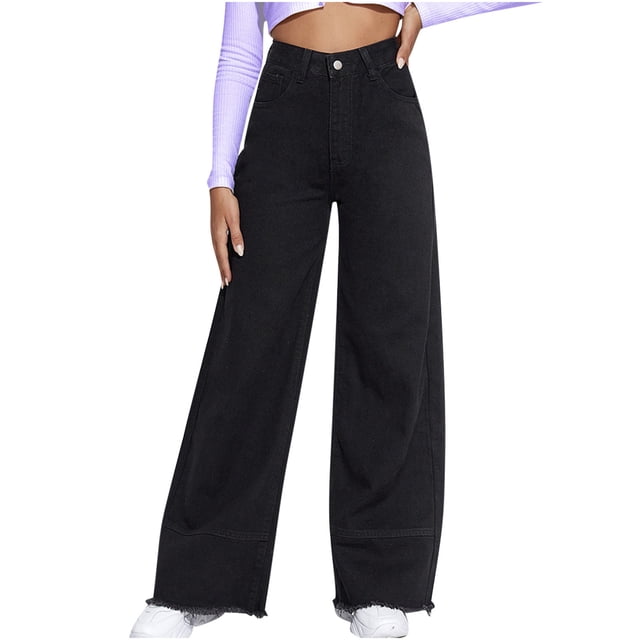 AherBiu Women's High Waisted Straight Leg Jeans