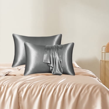 LSLJS 2Pcs Silk Pillow Cases Emulation Silk Satin Pillowcase Comfortable Pillow Cover 20.07x25.96in Pillowcase for Bed Throw Hair Beauty Pillow Covers