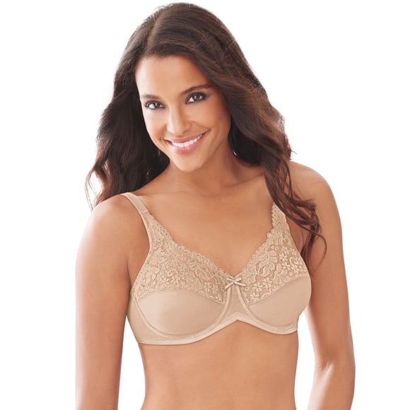 Lilyette by Bali Womens Tailored Minimizer Bra with Lace Trim - Best-Seller, 38