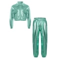 thumbnail image 1 of Doomiva Boys' Girls' Modern Jazz Cheer Performance Set Hip Hop Street Dance Clothes 2-Piece Green 10, 1 of 5