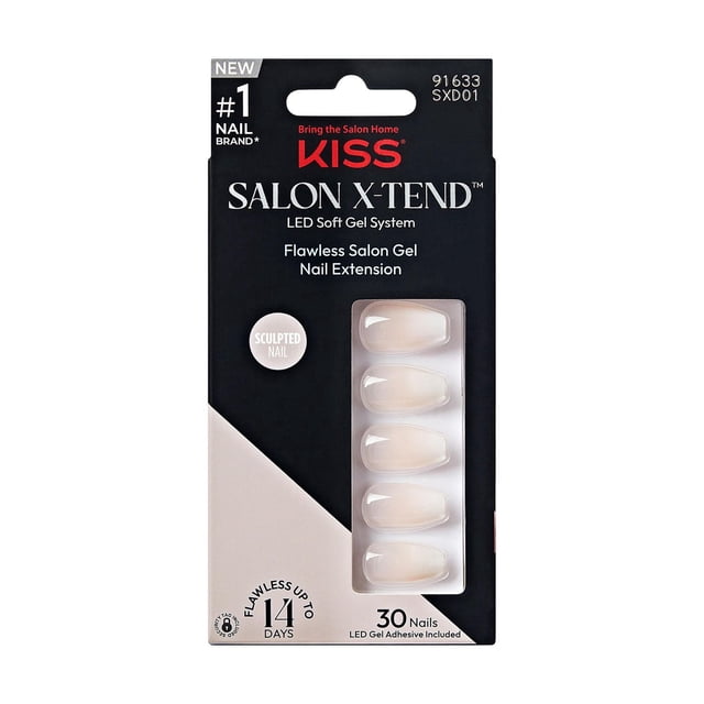 KISS Salon X-Tend LED Soft Gel System, Words, Moyen Ballerine, 30u.