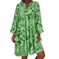 thumbnail image 1 of 2025 Robe Mini Imprimée Ample Femmes Décontractée Été Femmes Quart Dames Femmes Robes Midi Manche Robe Trois Robes pour Femmes pour Adolescentes, 1 of 6