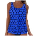 thumbnail image 3 of Gibobby Two Piece Tankini Bathing Suits for Women One Shoulder Swim Top with Bottom Swimsuits(Blue,XXL), 3 of 7