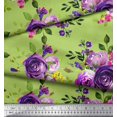 thumbnail image 3 of Soimoi Tissu Poly Georgette Feuilles et Imprimé de Fleurs de Roses, Tissu au Mètre, 52 Pouces de Large, 3 of 3