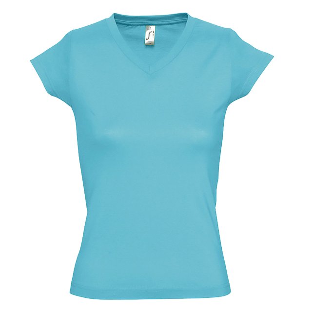 Sol's T-Shirt à Manches Courtes à Col en V Lune pour Femmes