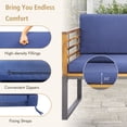 thumbnail image 3 of Gymax 4PCS Acacia Wood Patio Conversation Set?Outdoor Furniture Set w/ Navy Cushions, 3 of 6