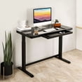 thumbnail image 4 of Uncaged Ergonomics (RUglass) Rise Up Electric Height Adjustable Sit/Stand Desk (Black Glass Top/Black Frame), 4 of 10